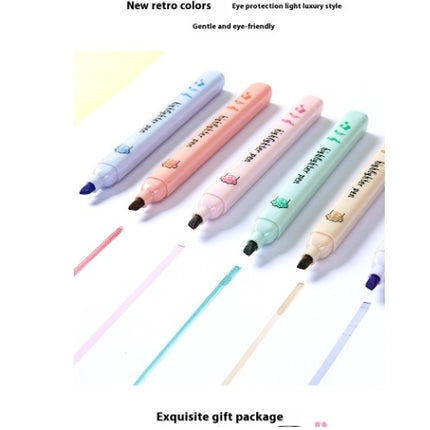 Spotprentkat se Poot Fluorescerende Pen Sesstuk