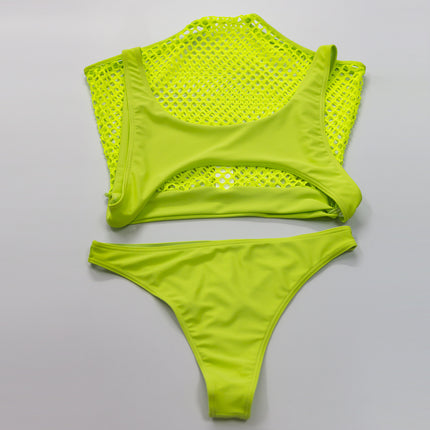 Hollow mesh women's one-piece swimsuit