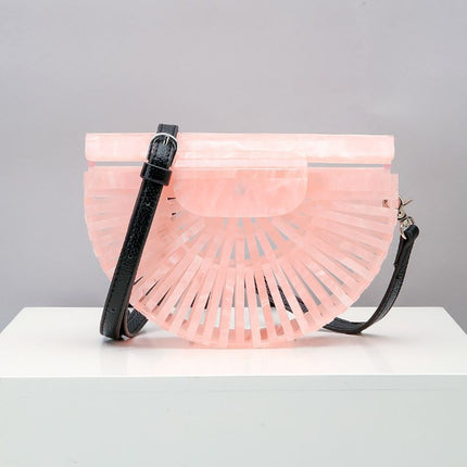 Round Acrylic Cross Body Bag Summer Mini Girls Lady Handbags