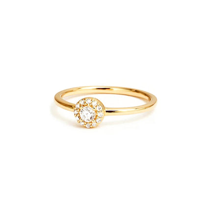 Wind Rounded Corner Moissanite-ring 18K Goud
