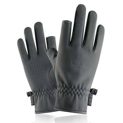 Men's Outdoor Windproof Zipper Touch Screen Gloves