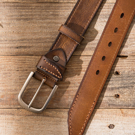Layer Cowhide Men's Belt Cart Line