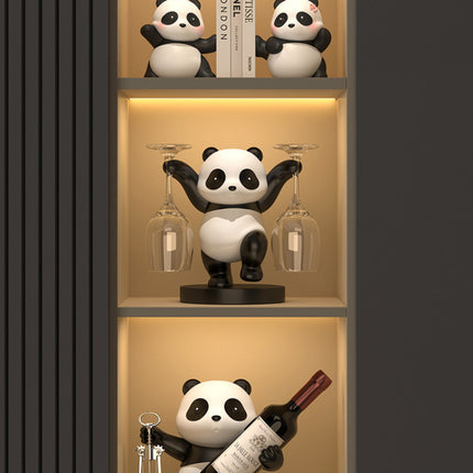 Panda Rooi Wynrak Versiering Wynkas Kombinasie Lig Luuks