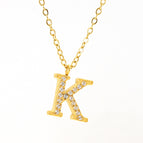 Gold K With Chain / 18k Gold Plating