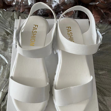 Dames Loafers met Oop Tone, Enkelbandjie, Gesp en Platformsool