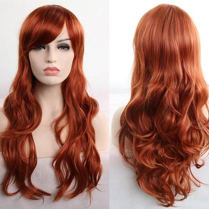 Anime cos wig color 80cm long curly cosplay role playing