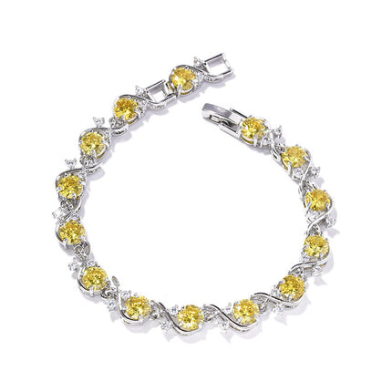 Vroue Se Rondvormige Sirkoon-Ingelegde Armband