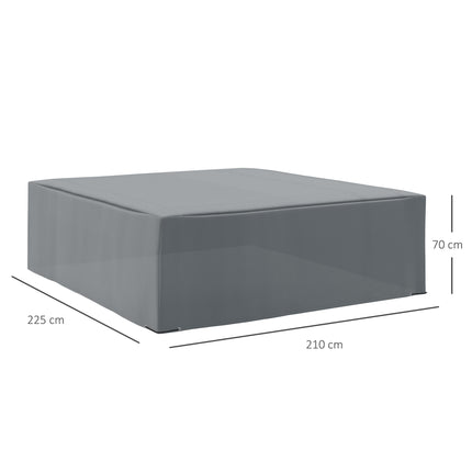 225x210cm Buiten Tuin Rottang Meubels Beskermende Oortreksel Water UV-bestand Grys