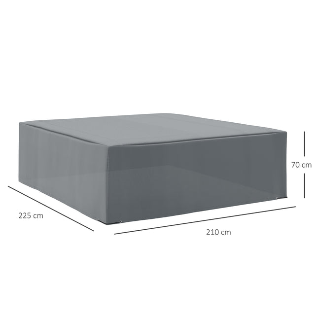 225x210cm Buiten Tuin Rottang Meubels Beskermende Oortreksel Water UV-bestand Grys