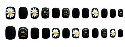 Short frosted daisy nail nail sheet