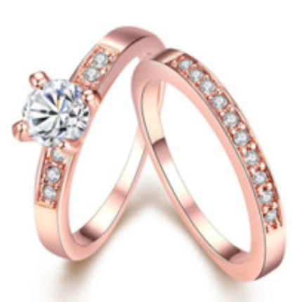 Rooigoud ring met diamante
