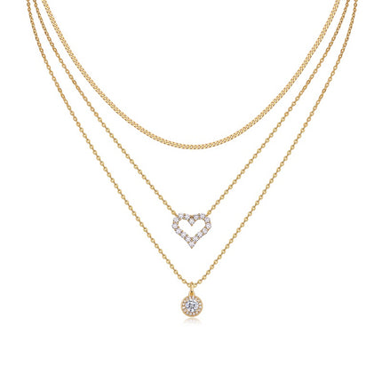 0.5 Carat Luxury Fashion Minimalist Trend Jewelry Silver Pendant Necklace With Top-quality Morganite, S925 Silver Electroplated With Gold