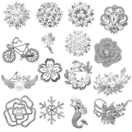 Minimalistiese Pêrel Blom Borsspeld Met Diamant Blom Bykomstigheid Speld