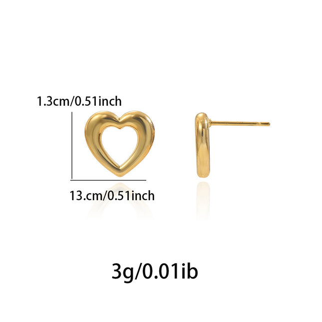 Lxalry 18K Gold Plated Heart Earrings   Stainless Steel Hypoallergenic Jewelry For Women  Skin Safe Everyday & Gift Luxury For Wife Mom Girlfriend  Valentine S Day Charm With Tarnish Free Glow