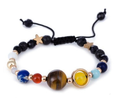Heelal Sterrestelsel Agt Planete Sonnestelsel Voogster Natuursteen Krale Armband