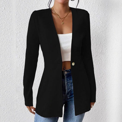 Korean Fashion Temperament V-neck Long Sleeve Small Suit Jacket