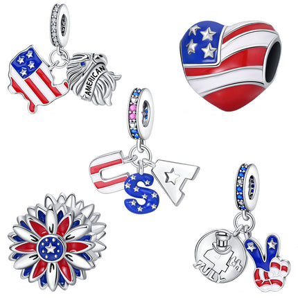 Amerikaanse Styl Versilwerde Selfdoen Armband Kraal