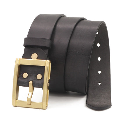 Cargo Jeans Belt Vintage Men's First Layer Cowhide Vegetable