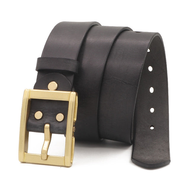 Cargo Jeans Belt Vintage Men's First Layer Cowhide Vegetable