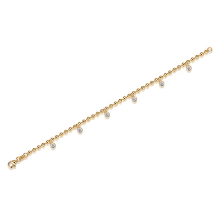 Set With Top-quality Moissanite, This Luxurious And Fashionable Light Luxury Trend Jewelry Silver Bracelet Is S925 Silver-plated With Gold
