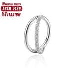 Bh027 Met Diamant Silwer / 1.2x10mm
