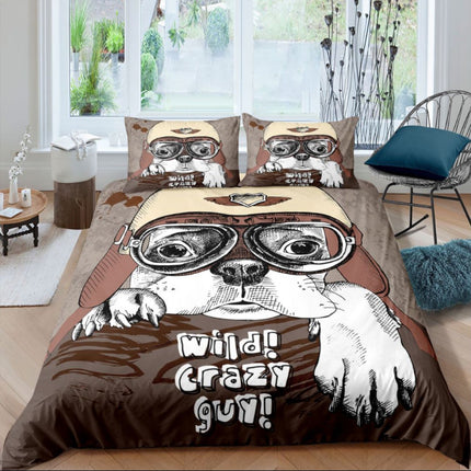 3D Pug Digitale Druk Beddegoedstel