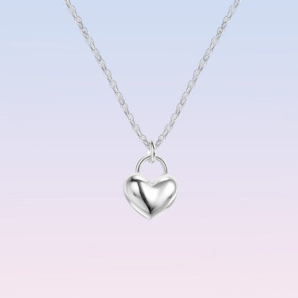 Stylish Sterling Silver Heart Pendant Necklace With A Smooth Finish