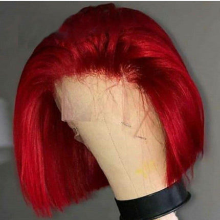 Partially Divided Big Red BOB Short Hair