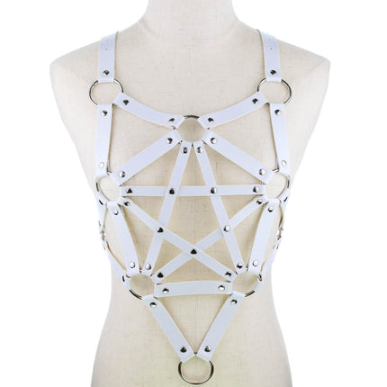 Pentacle body leather jacket