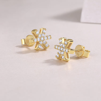 Frost Feather - Premium Moissanite Luxury Fashion Light Luxury Jewelry Stud Earrings S925 Silver Electroplated Gold