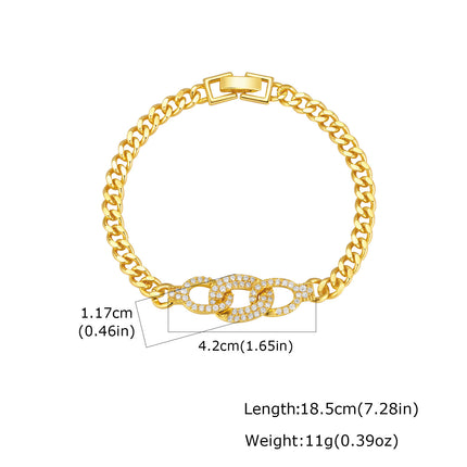 Sirkonium Mikro-plavei Koper Ovaal Ring Armband in Goue Kleur