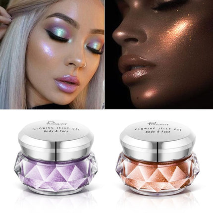 Glimlag Verligter Jellie Jel Meermin Oogskadu Gloei Liggaamsglitter Feesgrimering Iluminador Goue Vloeibare Verligter Bronser