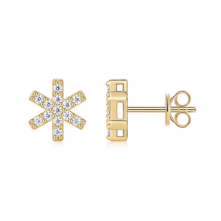Frost Feather - Premium Moissanite Luxury Fashion Light Luxury Jewelry Stud Earrings S925 Silver Electroplated Gold