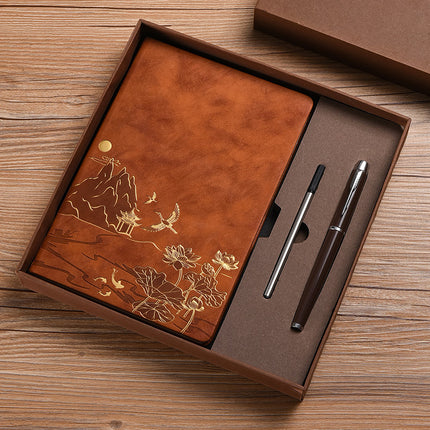 Vintage Chinese Styl Business Kantoor Skryfbehoeftes A5 Notaboek Geskenkboksstel