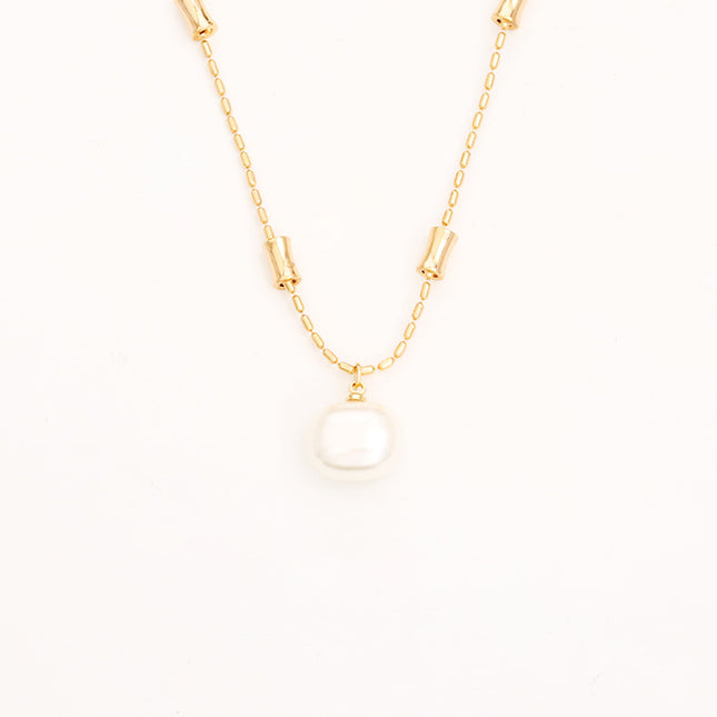 Sugar Pearl Bamboo Necklace High-end Fashion Simple Stud Earrings