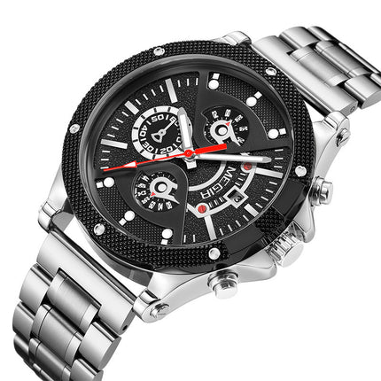 Steel Belt Multifunctional Sports Watch Men's Waterproof Luminous