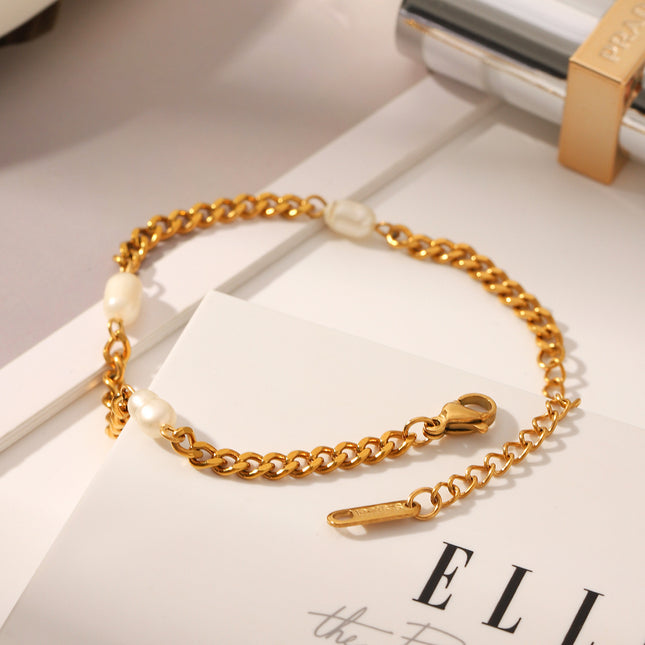 Womens Versatile Fashion Pearl Twist Bracelet