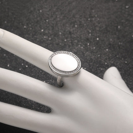 Kreatiewe Mode Geometriese Ovaal Oopvou-Foto Doos Ring