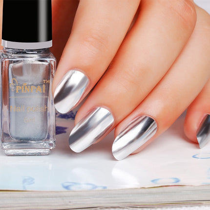 Mirror silver nail polish plating metal mirror silver oil 6ml environmental nail polish factory direct sales