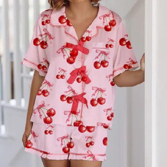 Heart Printing Short-sleeved Shorts Casual Suit Women's Homewear