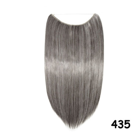 S-noilite 20 inches Invisible Wire No Clips in Hair Extensions Secret Fish Line Hairpieces Silky Straight Synthetic