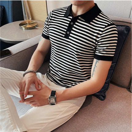 Men's Knitted High Elastic Breathable Casual T-shirt