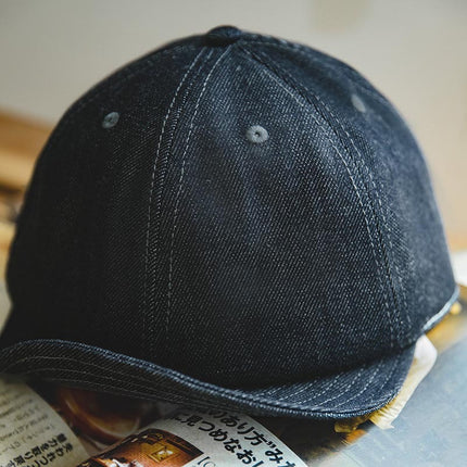 Retro Street Solid Color Denim Short Brim Hat