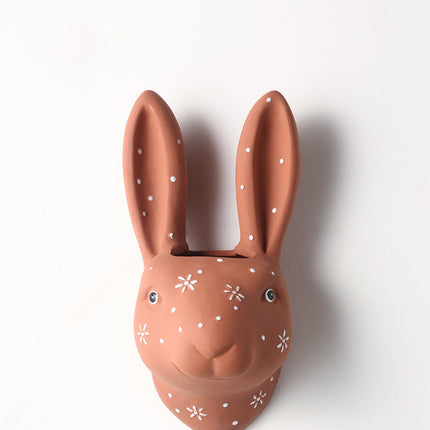Creative Rabbit Animal Flower Hanging Wall Decoration Brown Bear