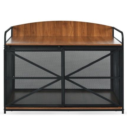 42.8 Heavy Duty Large Dog Crate Furniture For Large Medium Dog, Farmhouse Wooden Dog Kennel Indoor End Table, Decorative Pet House For Large Dogs