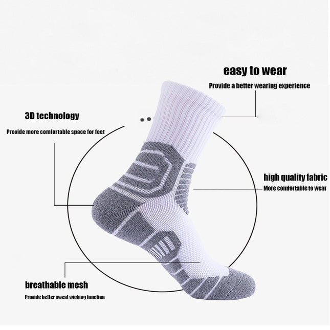 4 Pairs Compression Crew Running Socks Athletic Socks For Men With Cushion Work Hiking Basketball Sport Socks Anti-odor And Anti-slip For Running Fitness Hiking And Cycling