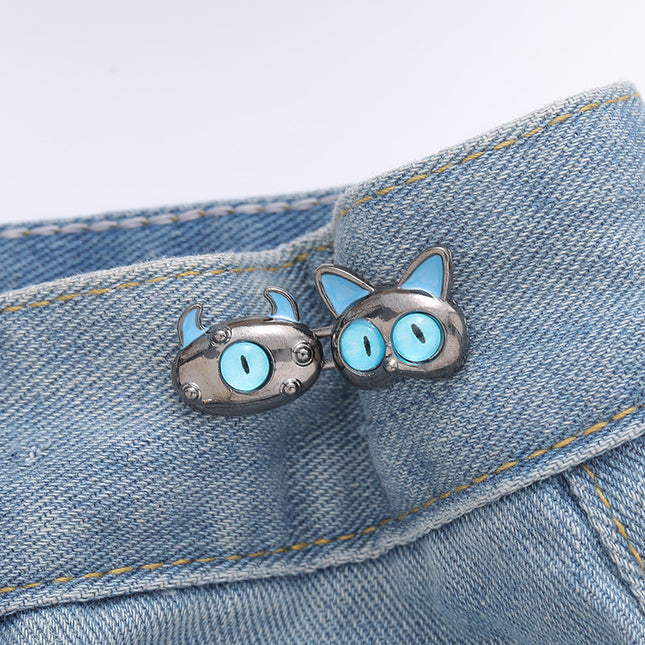 Three-Eye Monster Cartoon Belt Buckle Detachable Nail-free