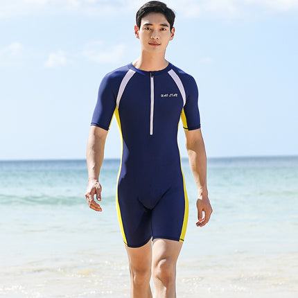 One-piece Swimsuit Short-sleeved Sunscreen Student Professional Training