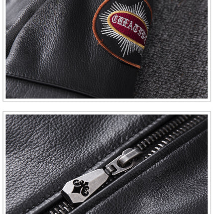 Men's Stand Collar Motorcycle Clothing Jacket Coat