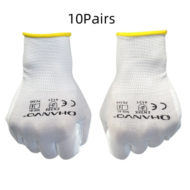 Pu Coated Gloves Labor Gloves Wear-resistant Breathable Flexible